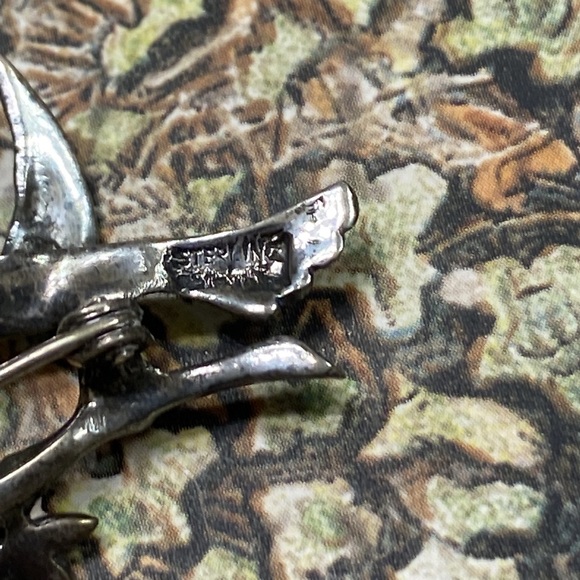 Made in Germany Sterling Enamel Bird Brooch/Pin Vintage 1 3/4” x 1 1/4” - Picture 7 of 7